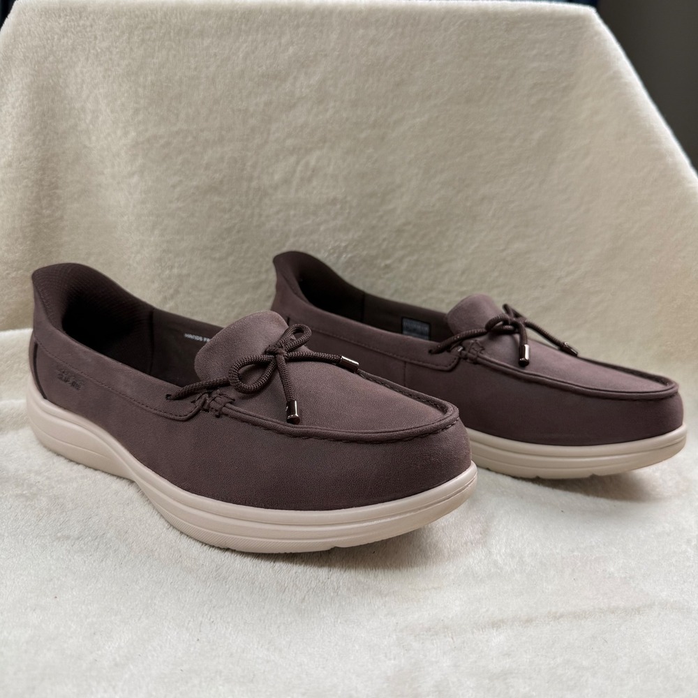 Skechers GOwalk Slip On Loafer Shoes Women's 8.5 Brown Hands Free Walking